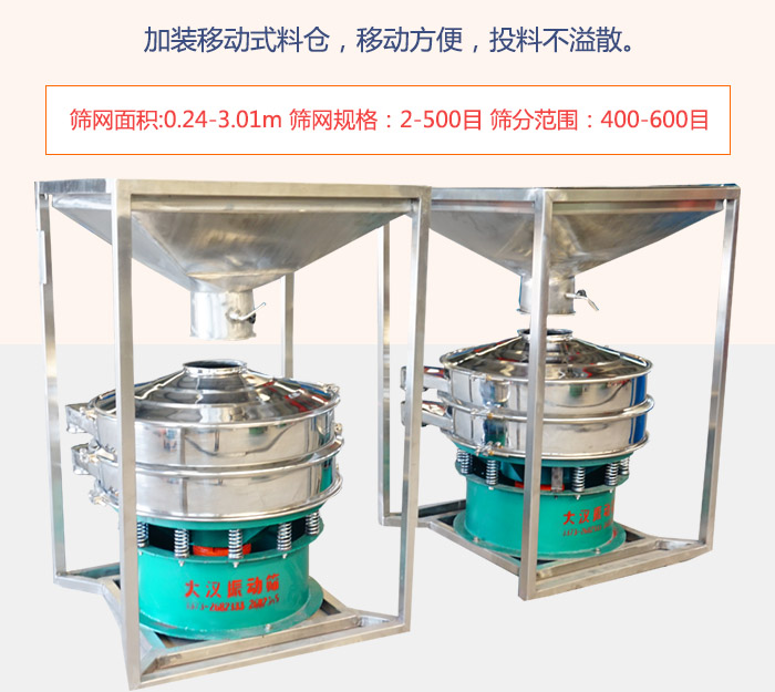 加裝移動式料倉，移動方便，投料不溢散。