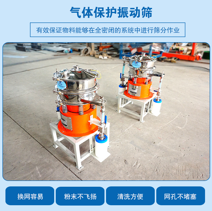 篩分細至500目或0.028mm， 過濾小可至5微米。分級篩選，可篩一至五層篩網(wǎng)，能同時進行二至六個等級的分選或過濾。